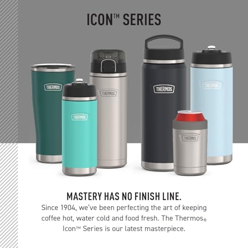 THERMOS ICON SERIES, Stainless Steel Tumbler with Slide Lock, 18 Ounce, Plum