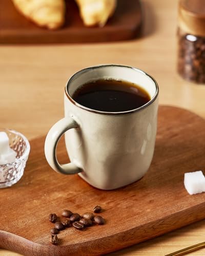 famiware Coffee Mugs Set of 8, Ocean Square 13oz Coffee Cup Set with Handle