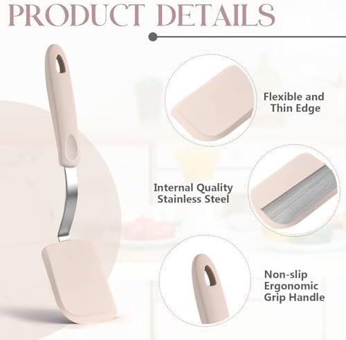 Small Silicone Spatula Mini Silicone Cookie Spatula, Khaki