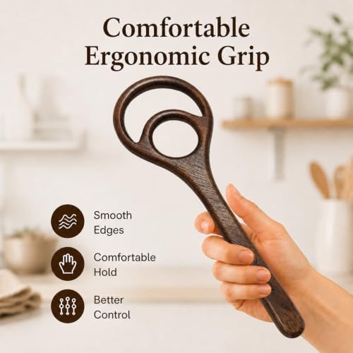 2 Pack Walnut Wooden Danish Dough Whisk for Sourdough Bread Baking