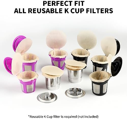 200 Count Fanativita K Cup Filters Disposable with Genius Lid Design, Fit All Reusable K Cups for Keurig (Unbleached) (Pack of 2)