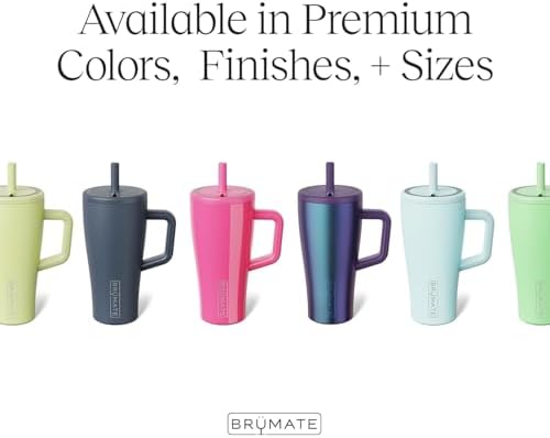 BrüMate Era 20 oz Tumbler with Handle and Straw | 100% Leakproof Insulated Tumbler with Lid and Straw | Made of Stainless Steel | Cup Holder Friendly Base | 20oz (Glacier)