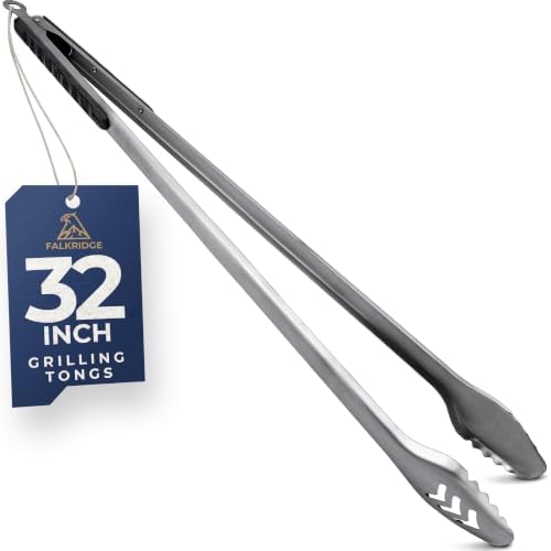 32-Inch Heavy Duty Long Grill Tongs for BBQ & Outdoor Cooking