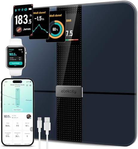 Etekcity Smart Scale for Body Weight and Fat, BMI, FSA Eligible, Black