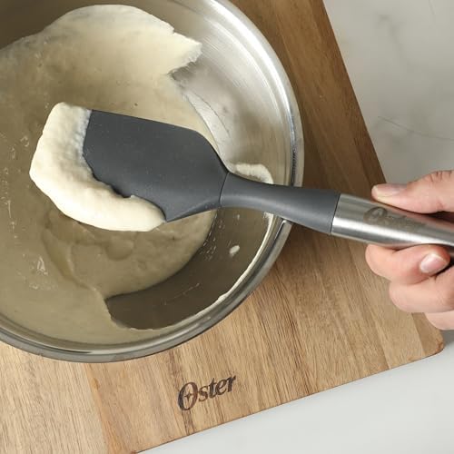Oster Chadswyck 11” Silicone Turner Spatula, Heat Resistant Head, Stainless Steel Handle, Safe for Nonstick Cookware, Dishwasher Safe