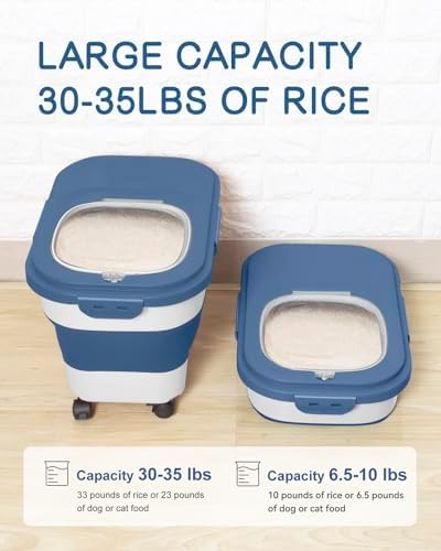 20-30 Lbs Rice Storage Container,Collapsible Food Storage Container