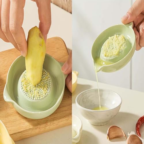 2 Pcs DelloidMaz 3.5 Inch White Ceramic Grater Plate for Ginger, Garlic, Onion, Cheese, Lemon, Chocolate, Vegetables and Fruits for Kitchen (2 Pcs, White)