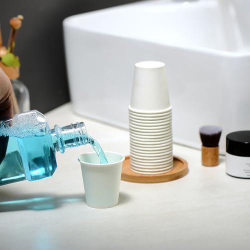 MOUMOULIFE Disposable Paper Coffee Cups 3 oz 1000 Count, Bathroom Cups, Small White Mouthwash Cups, Ideal for Parties, Bathroom Use, Picnics and Travel