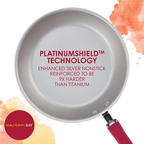 Rachael Ray Create Delicious Aluminum Nonstick Steam Set, 3-Quart, Red Shimmer
