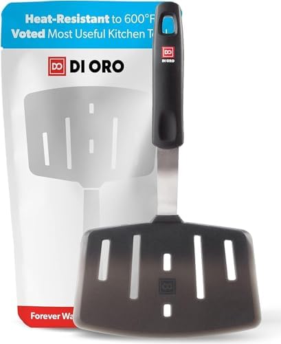 DI ORO Silicone Wide Slotted Turner - 600F Heat Resistant