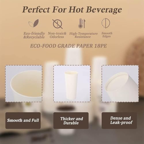 Lamosi 1000 Count 12 oz Paper Coffee Cups Bulk, White Beverages Water Cups
