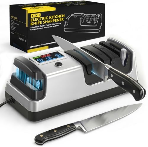 Newise Electric Knife Sharpener for Kitchen Knives, 3-Stage, Silver