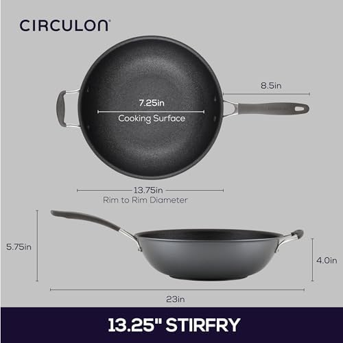 Circulon A1 Series Nonstick Induction Stir Fry Pan, 13.25-Inch, Graphite