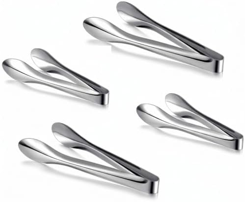 4 Pack Silver Polished Serving Tongs 9 Inch,12 Inch