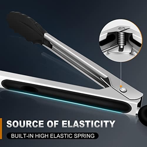 Kitchen Tongs Up To 600°F Silicone Tongs for Cooking 3Pcs 7,9,12 IN