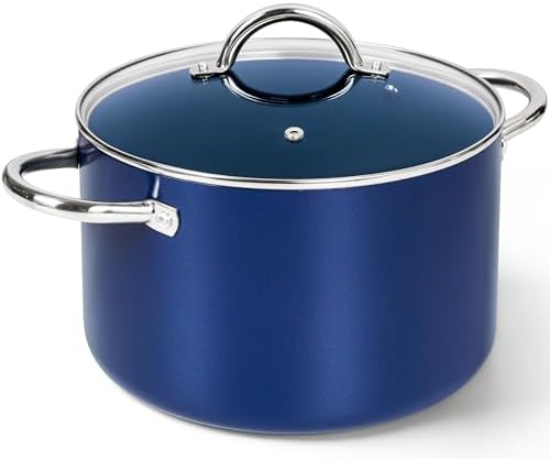 MICHELANGELO 10 Qt Ceramic Nonstick Stock Pot with Lid, Induction Ready