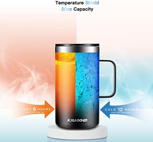 KXIAOCHEN 20 oz Insulated Coffee Mug, Coffee Cup with Lid and Wide Handle