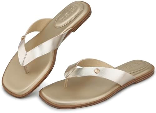 TEMOFON Flip Flops for Women Dressy: Comfortable Flat Tong Sandals 2026 Slip on Summer Casual Beach Walking Shoes