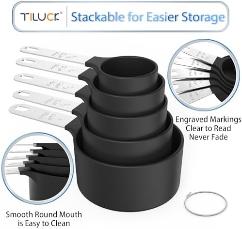Measuring Cups & Spoons Set, Stackable Cups and Spoons