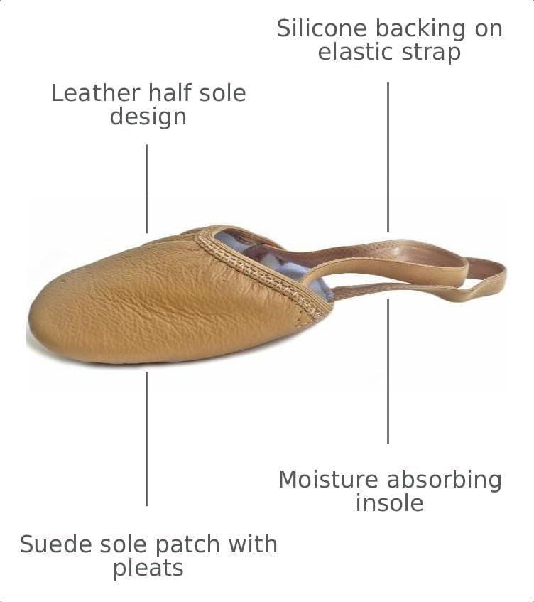 DANCEYOU Lyrical Shoes Half Sole Authentic Leather Pirouette Dance Turners