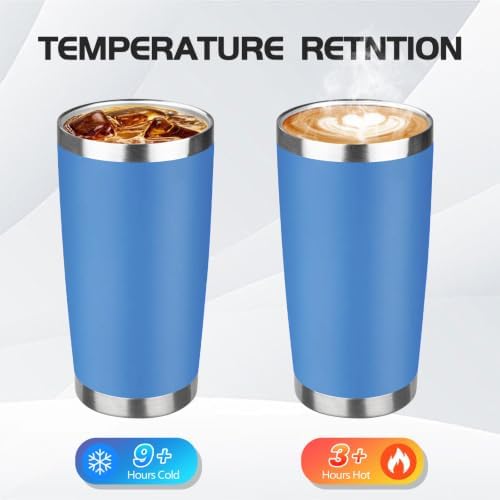 StarSpeed 20oz Stainless Steel Travel Coffee Tumbler,Light Blue