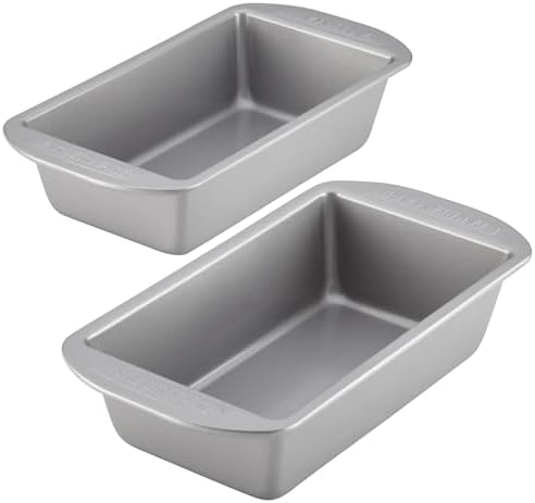 Farberware Nonstick Bakeware Bread and Meat Loaf Pan Set for Baking, Gray