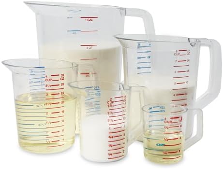 Rubbermaid Commercial Products Bouncer Clear Measuring Cup, 8-Cup/2-Quart, Clear, Strong Food Grade, Easy Read for Liquid/Dry Ingredients, for Home/Professional Kitchen