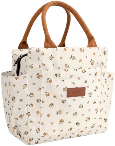 Joymee Insulated Lunch Box for Women Lunch Bag - Yellow Little Floral