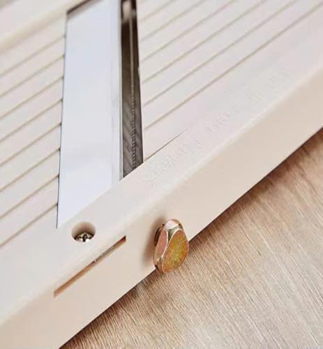 Japanese Mandoline Slicer for Kitchen, 5" Wide Stainless Steel Blade Mandolin Vegetable Cutter, Ivory