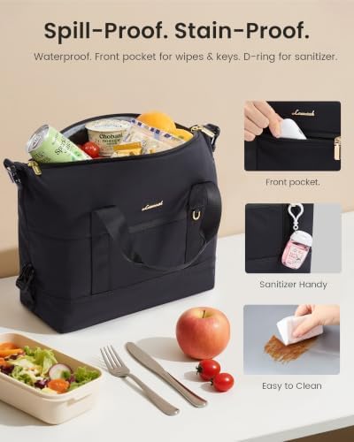 LOVEVOOK Insulated Lunch Box for Women Men, Expandable Leakproof Tote