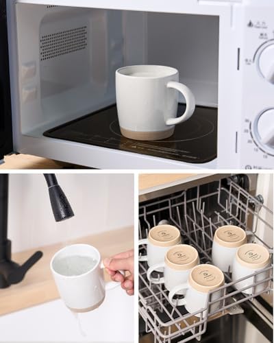 famiware Milkyway Coffee Mugs of 6, 13 oz Mug Set, Ceramic Cup with Handle
