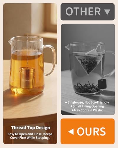 HOUSE AGAIN Large Tea Infuser with Scoop, 304 Stainless Steel Tea Strainer
