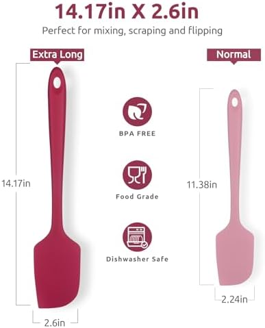 U-Taste 14in Extra Large Silicone Spatula, 600°F Heat Proof Scraper, Red