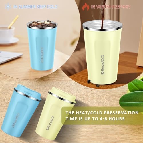 CS COSDDI 12 oz Coffee mug - Stainless Steel Coffee Cup with Leakproof Lid