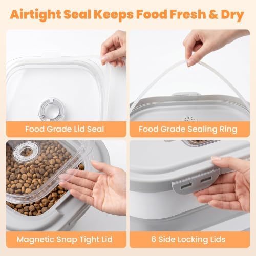 40 Lbs Dog Food Storage Container, Collapsible Cat Food Container