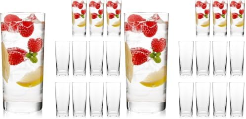 Highball Glasses Set of 12, 16oz Tall Drinking Glasses, Water Glass for Kitchen, Tom Collins Glasses, Mojito Glass Cups, Cocktail Glasses for Bar Glassware (Pack of 2)
