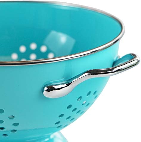 Calypso Basics by Reston Lloyd Powder Coated Enameled Colander, 1.5 Quart, Turquoise