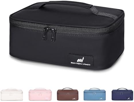 NOL Insulated Lunch Bag for Adults – Compact Cooler Lunch Box with Food-Grade Lining, Waterproof Lunch Bag for Work, Travel | Portable Thermal Meal Tote with Handle, Black