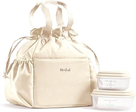Fit & Fresh Cromwell Cinch Insulated Lunch Bag for Women w/Containers