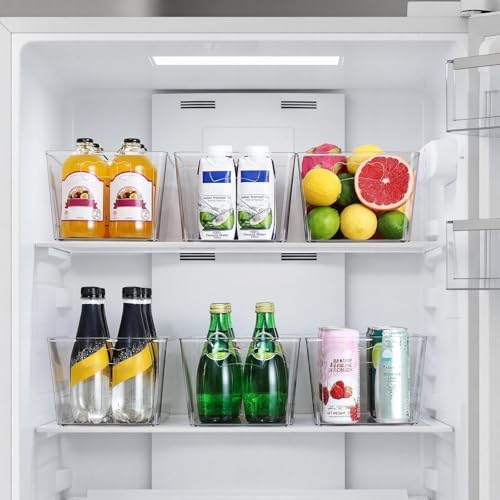 12 PACK LARGE Sturdy Clear Storage Bins, Plastic Home Pantry Organizer Bins