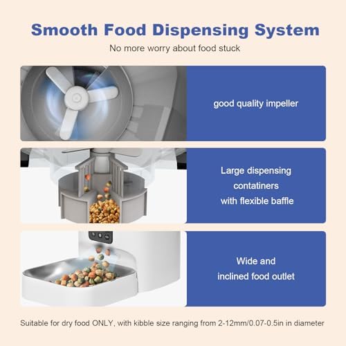 ANDOLL HOME Automatic Cat Feeder, 6L Cat Food Dispenser with 10s Voice Recorder, Pet Feeder up to 8 Meals per Day, Timed Feeder with Dry Food Sealed Ring (Jade White)