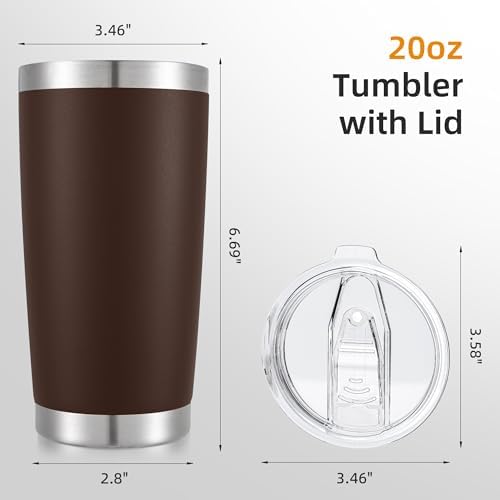 20oz Tumbler Bulk with Lid Stainless Steel Tumblers, 12 Pack