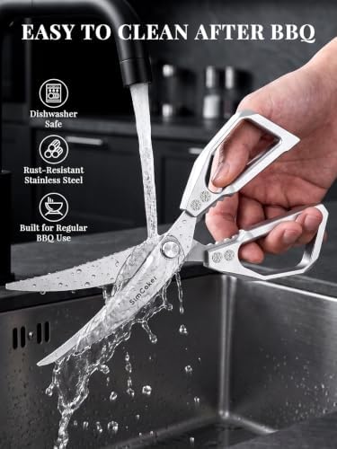 Korean BBQ Scissors Set with Tongs for Table-Side Meat Cutting & Sharing