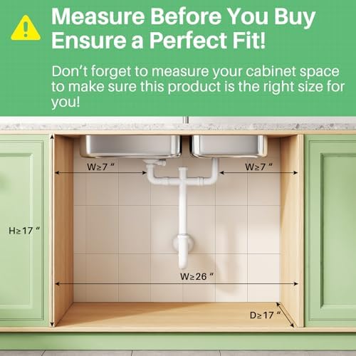 Kitstorack Under Sink Organizer, 2-Pack 3-Tier Height Adjustable Thickened Metal Pull out Cabinet Organizer Shelf, Slide out Storage Drawer Rack for Bathroom Kitchen Pantry Home Laundry Organization