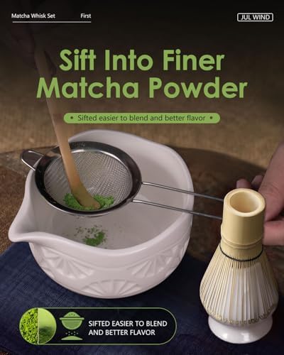 Matcha Whisk Set, Matcha Set Includes Bamboo Whisk, Ceramic Bowl