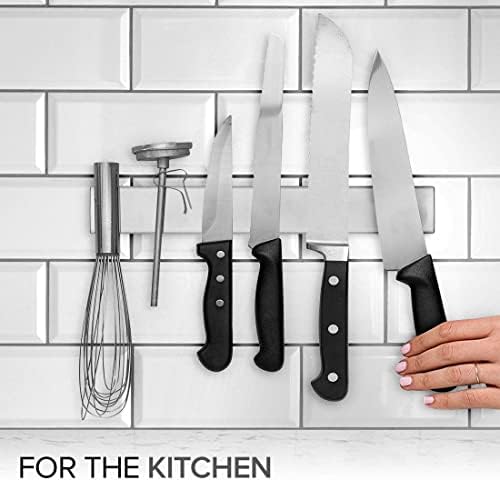 Modern Innovations Magnetic Knife Holder for Wall and Fridge - 12" Knife Magnetic Strip, Magnet Kitchen Knife Holder and Rack, Stainless Steel Magnetic Knife Bar for Kitchen Utensils