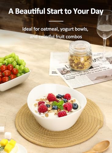 48 oz Porcelain Salad Bowls, Large Serving Bowls for Pasta, Set of 4