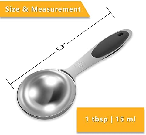 2PCS 1Tbsp(15ml, 1/2oz) Measuring Spoon, Stainless Steel Measure Scoop
