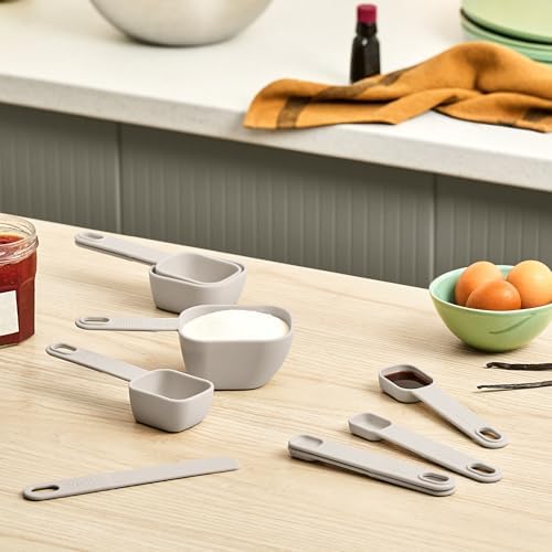 bella 9 Pc Nested Measuring Cup & Spoon Set, BPA & BPS-free nylon, Oatmilk