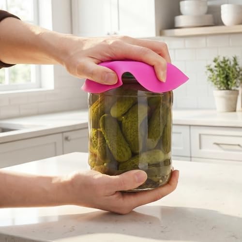 NiHome Silicone Jar Opener Gripper Pads, 6 In for Seniors, Fluorescent, 4PC